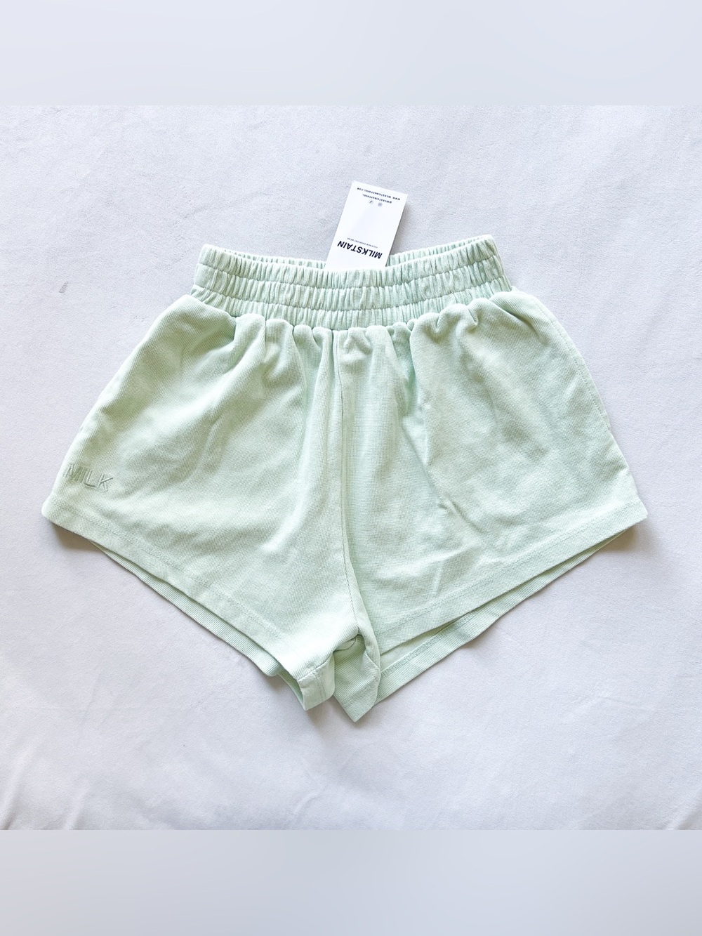 Milkstain Casual High-Waist Women's Shorts in Mint Green - Size Small